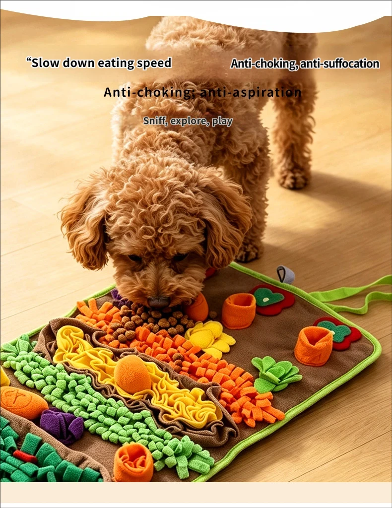 野菜園をテーマにした犬用嗅覚マット。おやつを隠して遊べる、知 - Snuffle Mat For Dogs Foraging Mental のレビューと価格