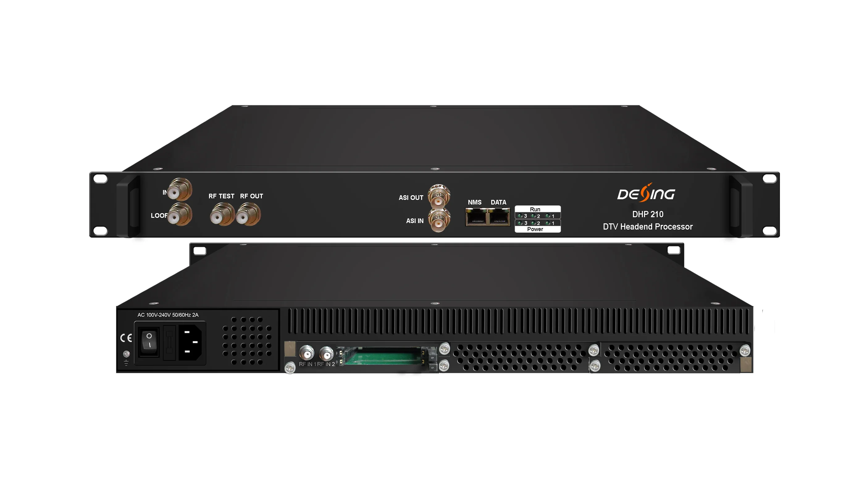 Dexin DHP210 DTV Headend Processor Dvb-s2 to Dvb-c Dvb-t Transmodulator, Dvb-c Dvb-t Modulator with Multi Mode Tuner Input