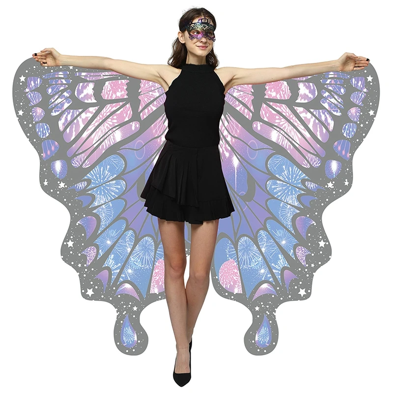 معطف أجنحة الفراشة للنساء الملاك كيب اللعب الدعامة فستان عابث شال عباءة كرنفال حفلة مرحلة القصة تأثيري حلي