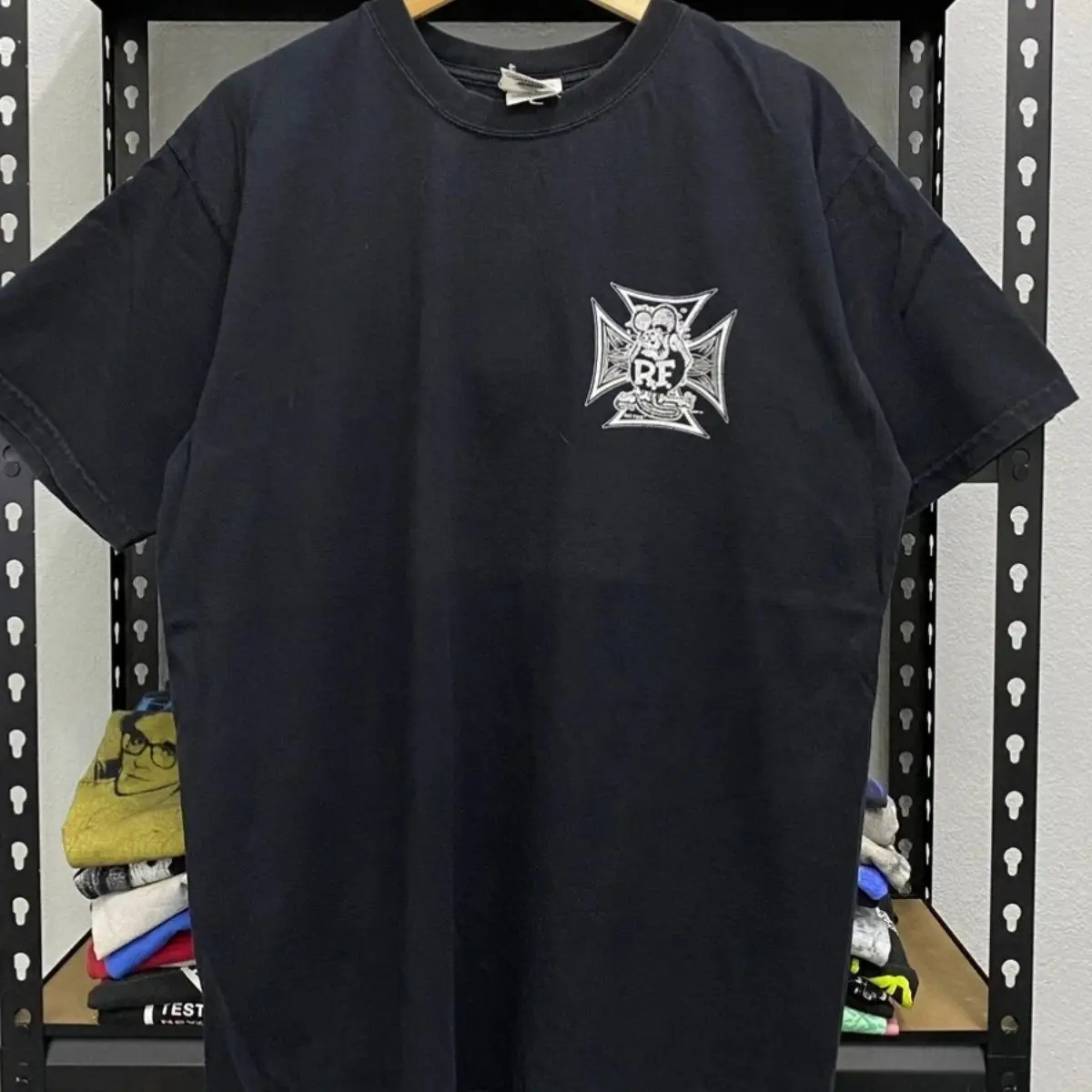 T-shirt Imprimé En Coton À Manches Courtes Vintage Américain Ratfink Mooneyes