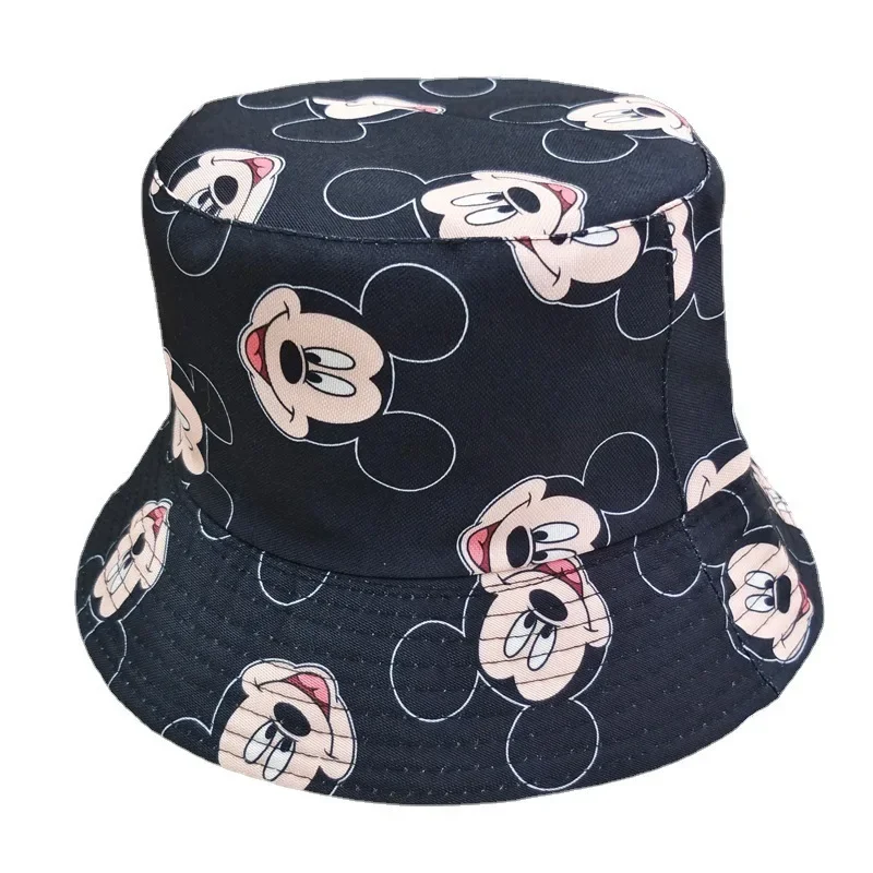 Disney Mickey Stitch Fisherman Hat Fashion Men Women Bucket Cap Cartoon Outdoor Windproof Sunshade Cap Casual Panama Hats