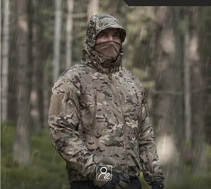 Männer Winter Herbst Softshell Fleece Jacken Wasserdicht Training Angeln Wandern Jacken Jagd Thermische Camping Mäntel Warm – Detail 2