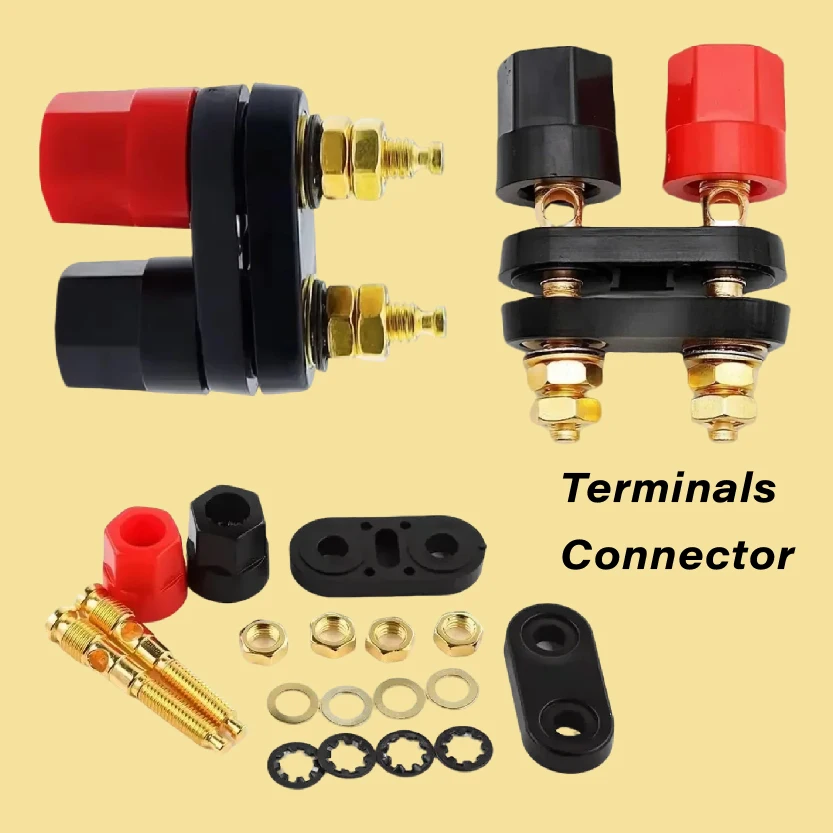 

Terminals Connector Banana Plugs Couple Amplifier Binding Post Speaker Jack