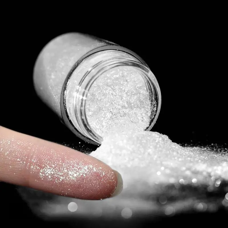 New 1 Bottle Nail Glitter Mica Powder Super Shiny Golden White Mica Pearl Powder DIY Jewelry&Eyeshadow&Soap Making Dye Pigment