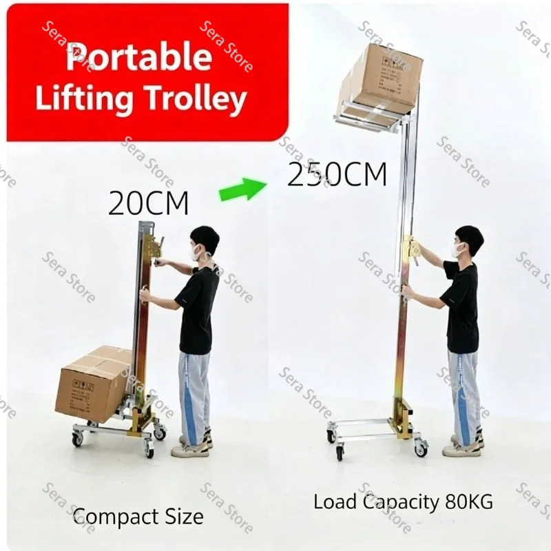 Portable MobileLiftingCartStacking Trolley,Independent InstallationHelper for Hanging Cabinet Air Conditioner Furniture Mounting