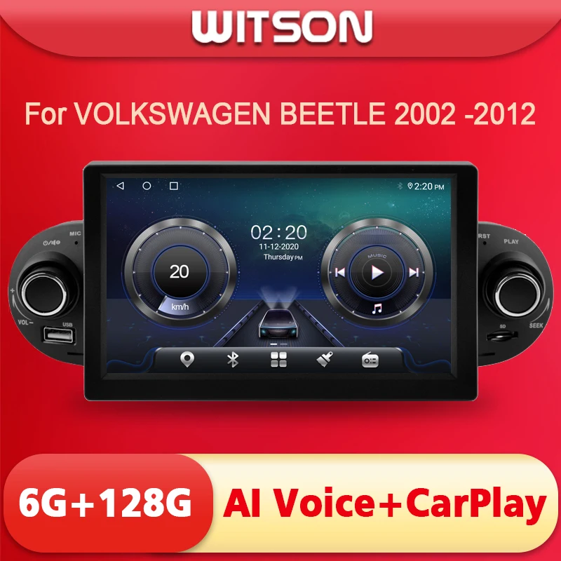 WITSON Car Radio Automotivo Autoradio For VOLKSWAGEN BEETLE 2000-2012 Car Stereo Android Auto+CarPlay+DSP+6.2