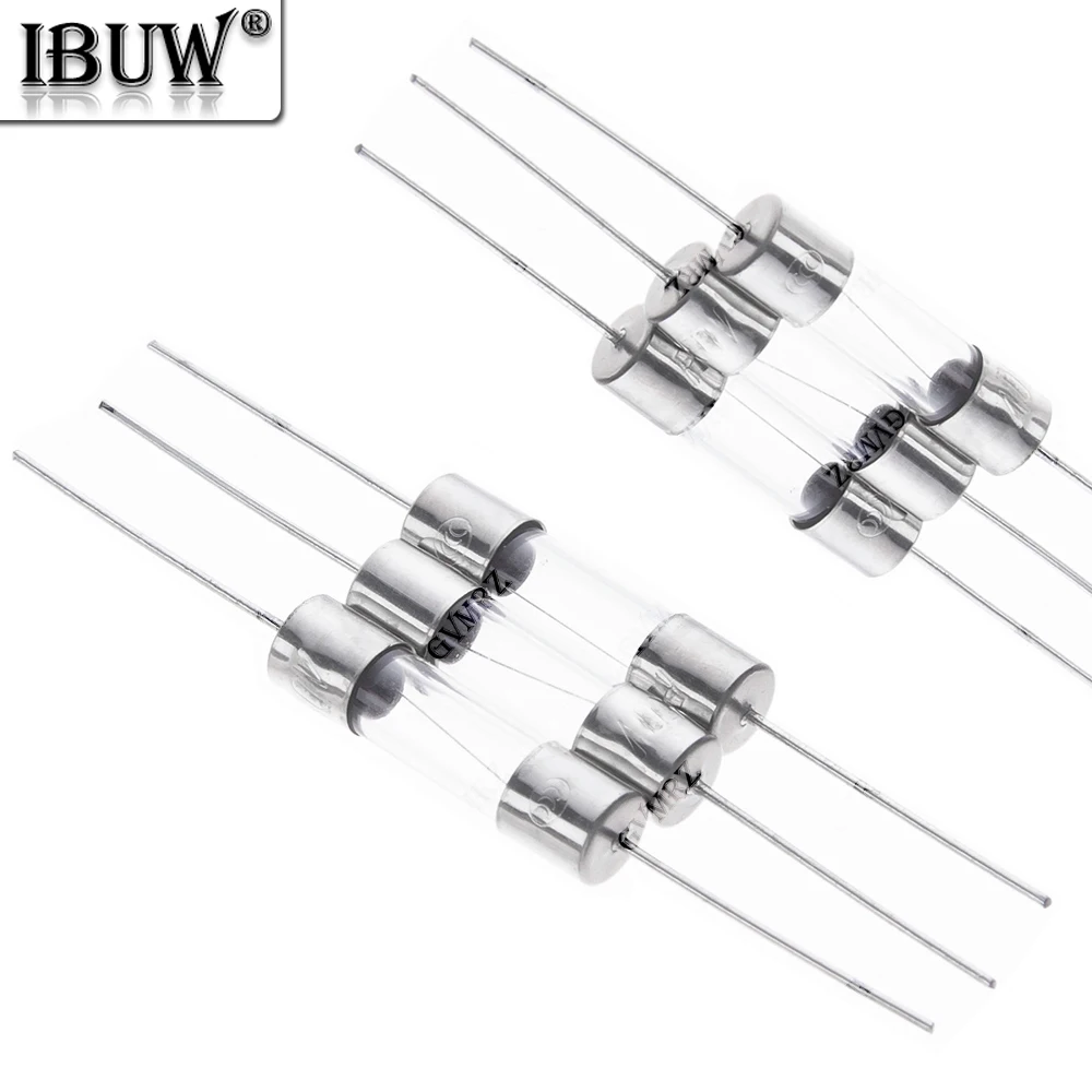 10PCS 5x20mm 0.5A-25A Axial Glass Fuse Fast Slow Blow 250V With Lead Wire F 0.5A/1A/2A/3A/3.15A/4A/5A/6.3A/8A/10A/15A fuse tube