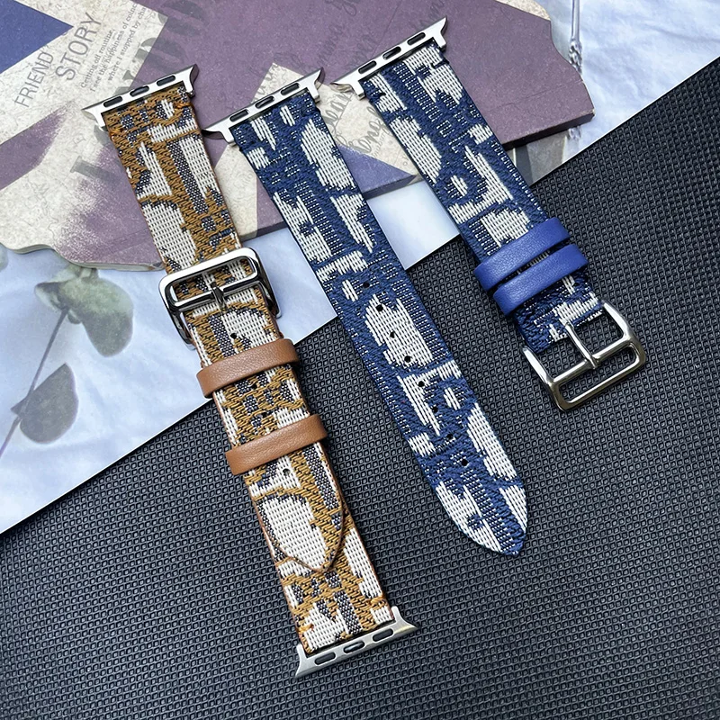 Luxury Band for apple watch strap 44mm 45mm 42mm 49mm Ultra 38mm 40mm 41mm Braid Leather Designer Watch Band iwatch 4 5 6 8 7 se