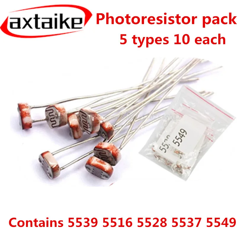 

50PCS LDR Photo Light Sensitive Resistor Photoelectric Photoresistor 5528 GL5528 5537 5528 5516 5539 5549 For Arduino
