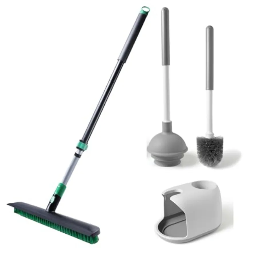 

Набор для чистки унитаза: вантуз и щетка, а также комбинированный набор для уборки ванной комнаты 2-в-1 с щеткой для пола