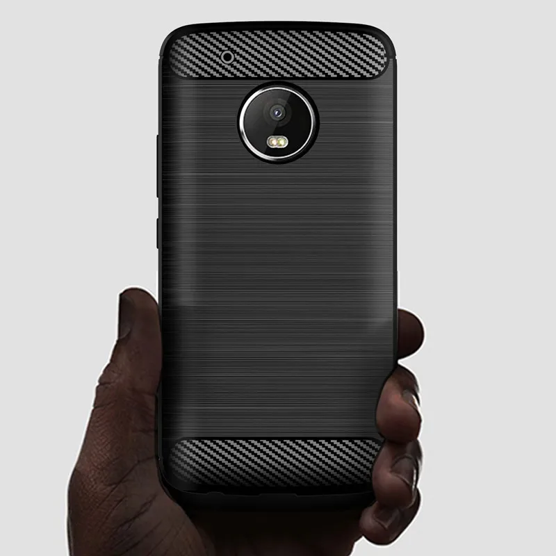 Carbon Fiber Shockproof Case For Moto G5 Plus G5+ Silicone Case for moto g5 plus Bumper Full Protective Back Cover Coque Fundas