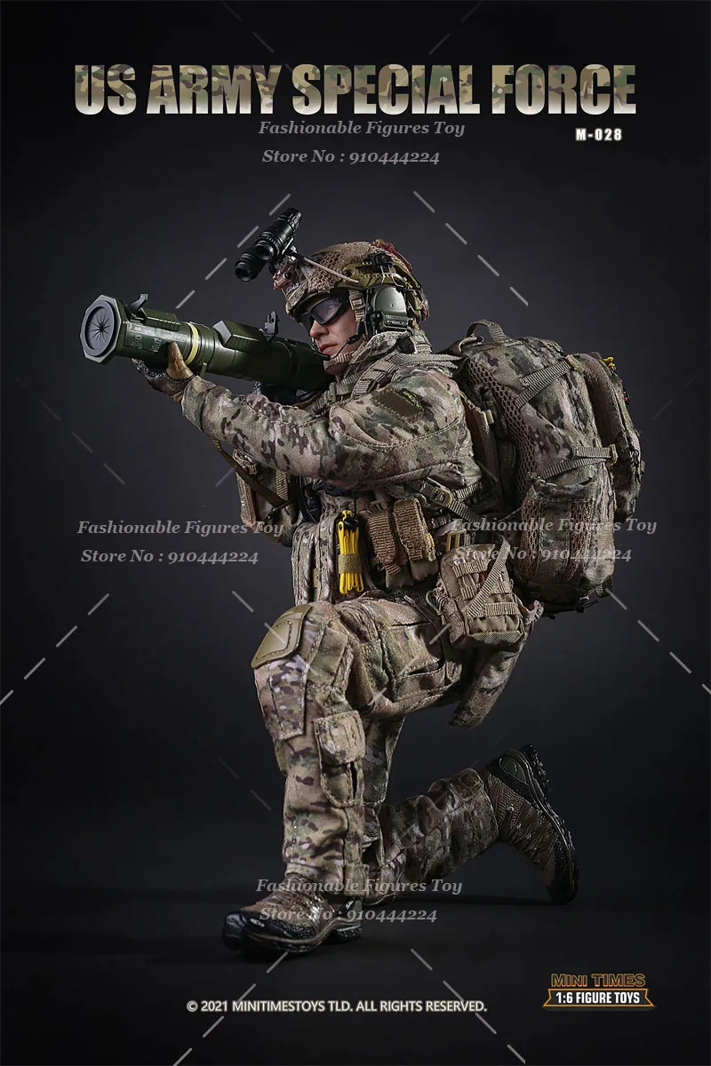 Minitimes M 028 1/6 Men Soldier US Army Special Forces Parachute Jump Camouflage Combat Military Dolls 12Inch Action Figure Body