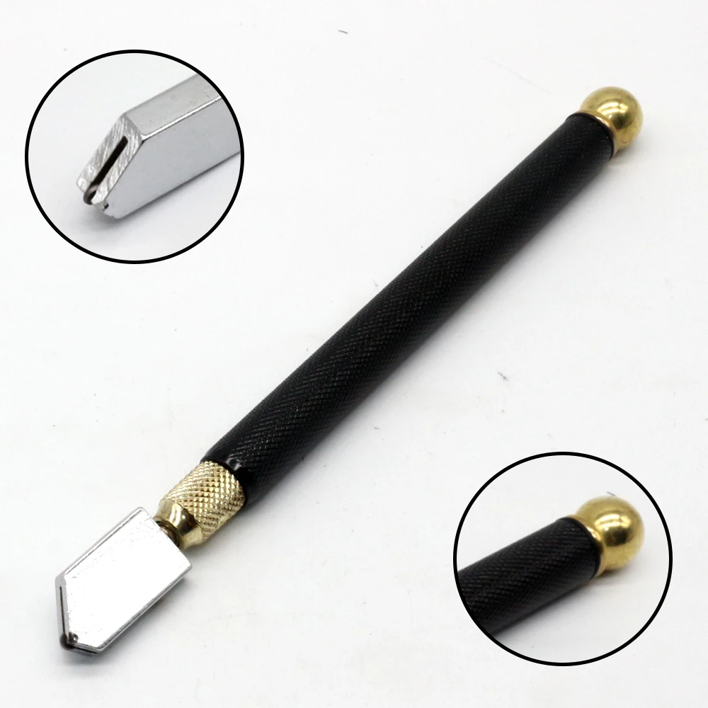 10PCS Black Glass Cutter Wheel Blade Antislip Metal Handle For DIY Tile Mirror Craft Cutting Professional Portable HandTools