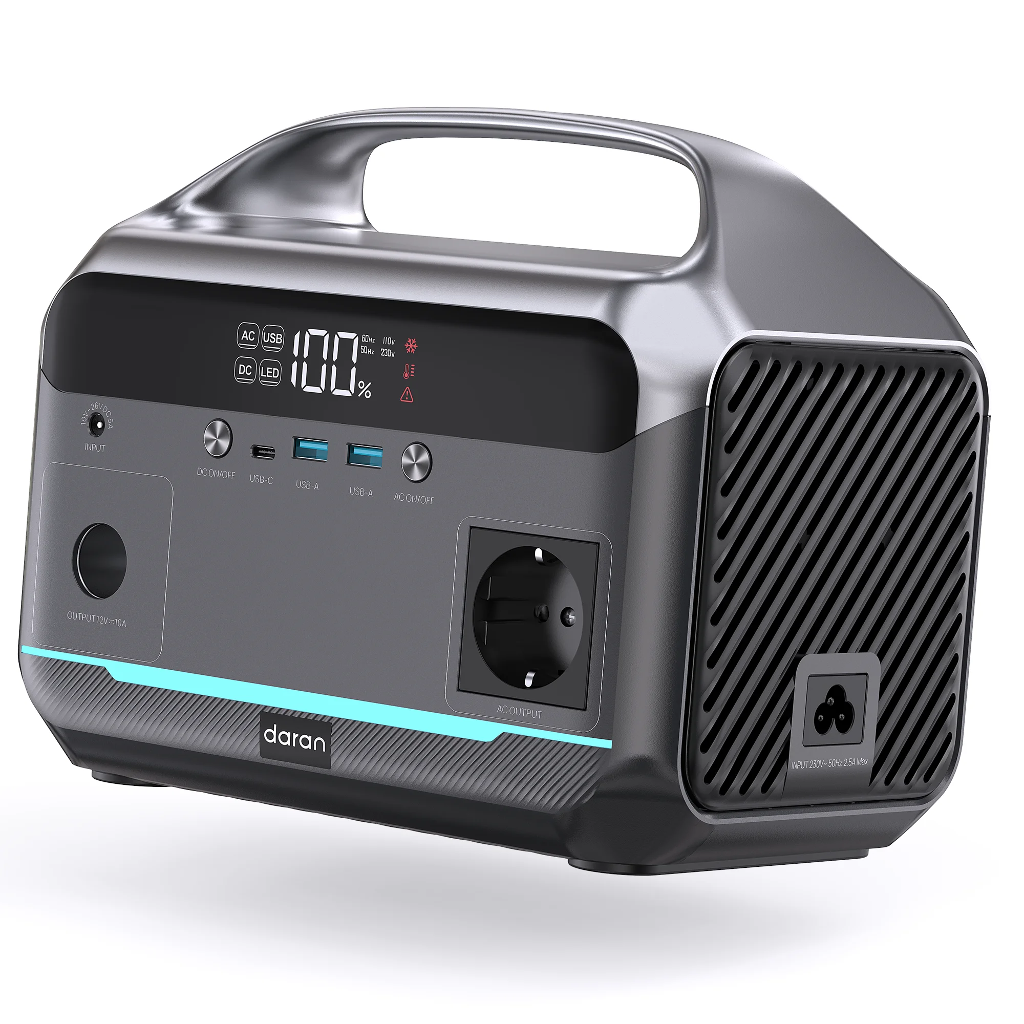 Tragbare Powerstation Daran NEO300L 350W Spitzenleistung 600W 288Wh LiFePO4 230V 60W PD Schnellladung für Zuhause Camping Notfälle