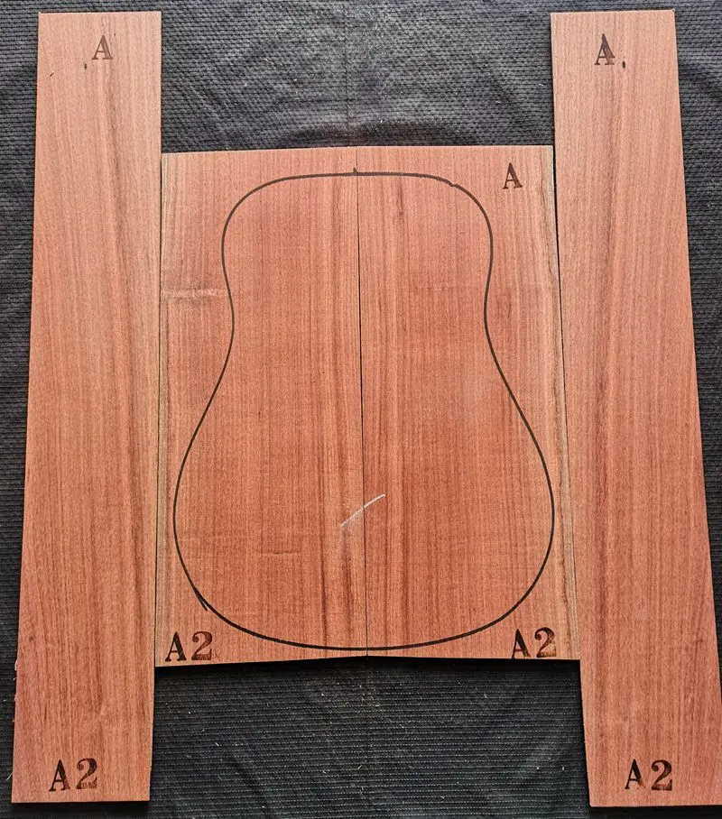 HUATOOL-A African Black Walnut Guitar Full Single Board Back Side Guitar Manufacturing Material