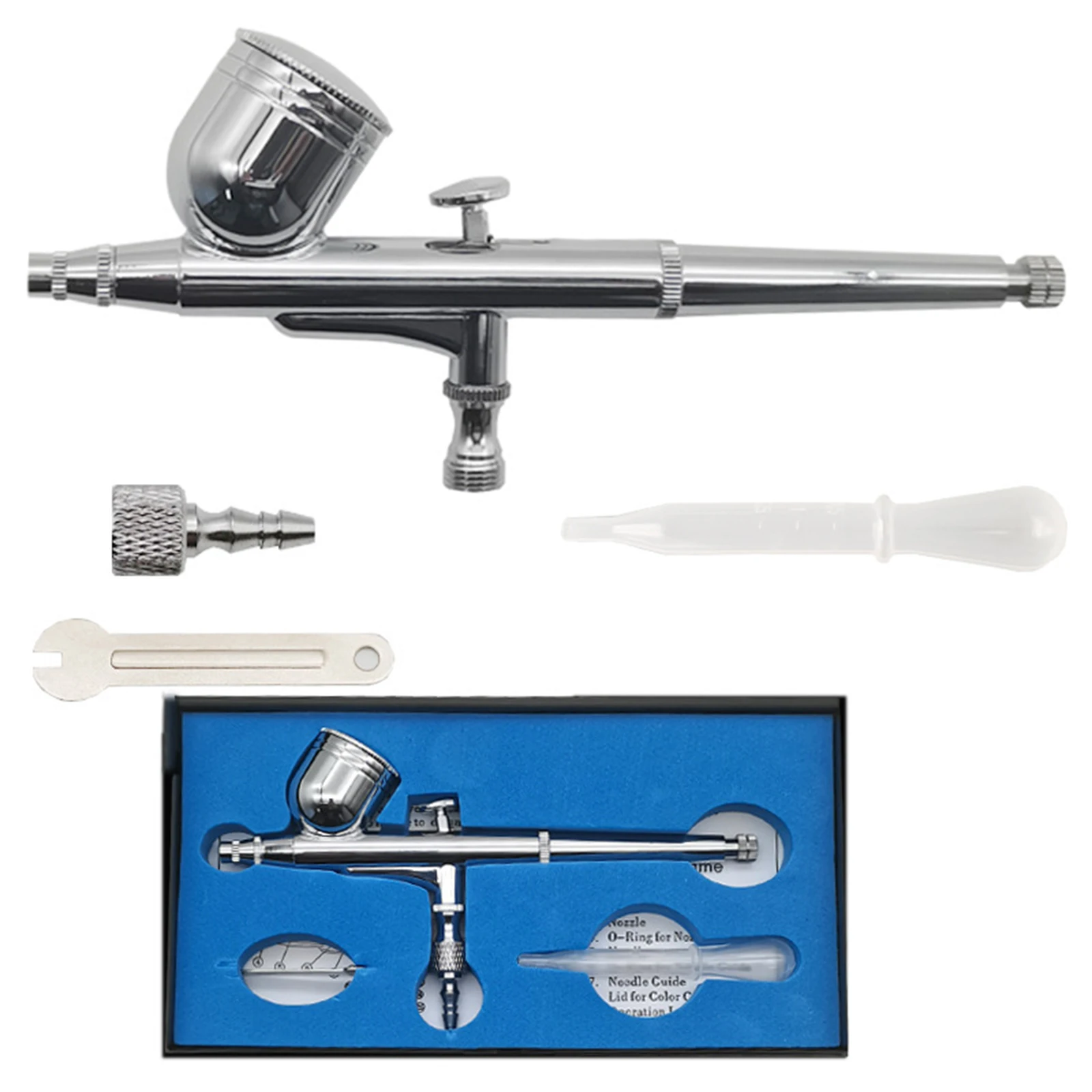 Dupla Ação Airbrush Kit Grupo Gravity Feed Pistola de Pulverização para Unhas Pintura Modelo de Maquiagem 03 Milímetros 05 Milímetros
