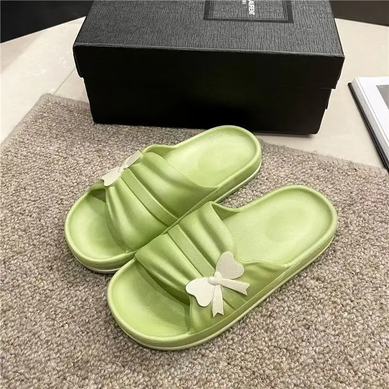 

Women's Summer New One Word Thick Sole Slippers Soft Sole Non Slip Anti Odor Home Slippers Bathroom Slippers Silent Slippers