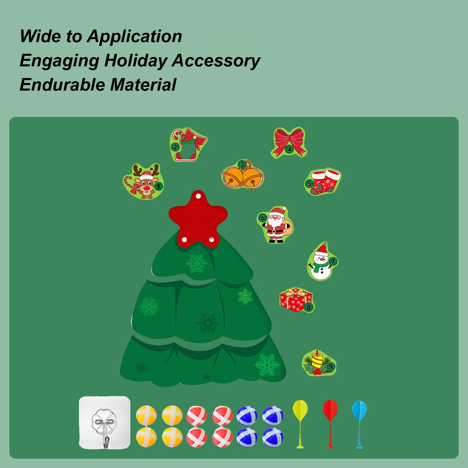 لوح رمي السهام للأطفال على شكل شجرة عيد الميلاد مع كرة لاصقة آمنة للاستخدام الداخلي والخارجي لعبة للأطفال الأولاد والبنات هدية للحفلات #1