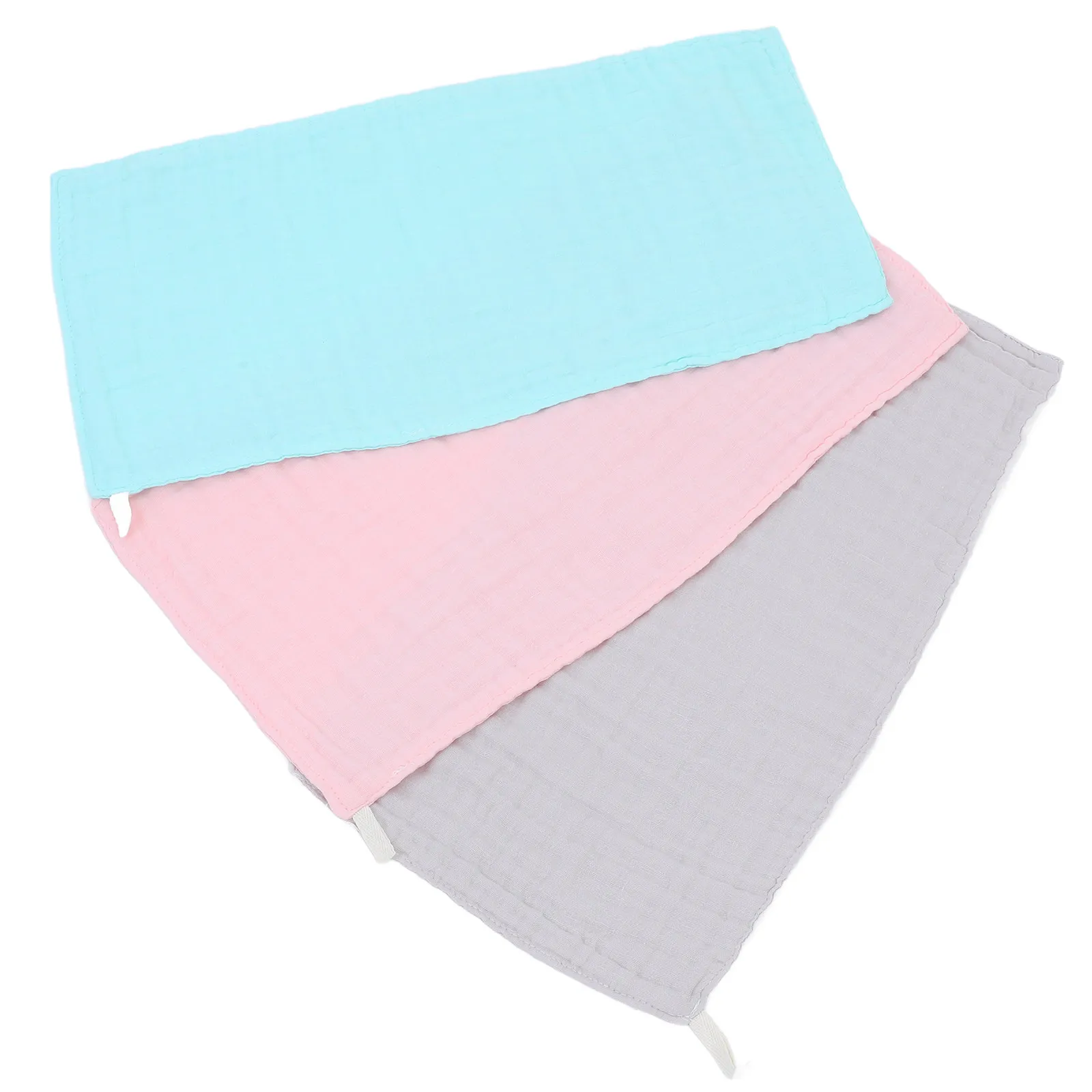 

3Pcs Cotton Baby Bibs Newborn Burp Cloths Soft Absorbent Lap Shoulder Drool Towels for Spit Up Protection Lightweight Portable