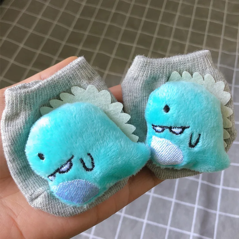 0-3Y Cute Cartoon Animal Baby 3D Doll Socks Cotton Rubber Anti-slip Floor Socks for Newborn Infant Baby Socks