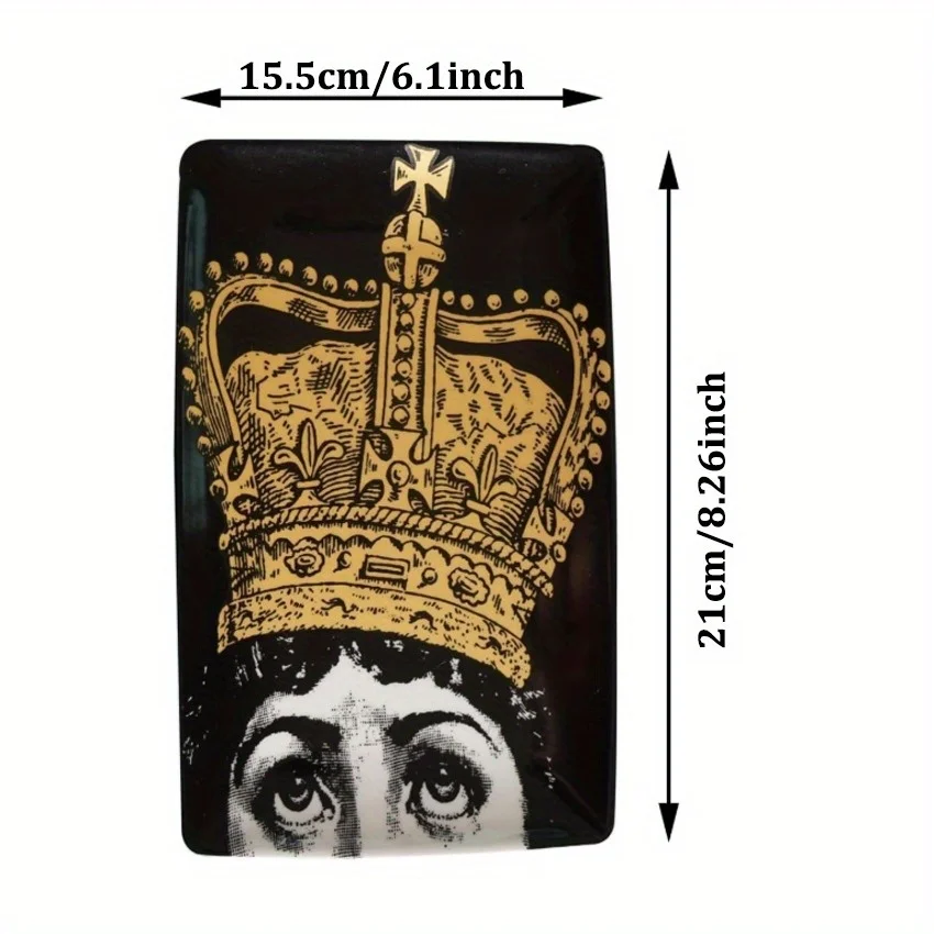 صينية تذكارية على شكل تاج مجوهرات، صينية تخزين، صينية سيراميك للوجه الإيطالي، صينية خاتم الزواج، ديكور الحائط، هدية الزفاف #5