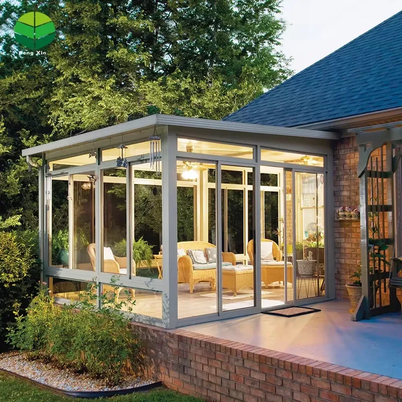 4 Season Sunroom for Villa Manor Sunrooms with Roof Free Standing Glass Outdoor Conservatory