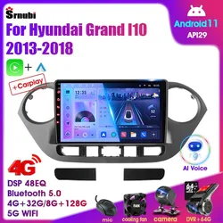 Radio con GPS para coche, reproductor Multimedia con Android 12, 2DIN, Carplay, estéreo, DVD, unidad principal, altavoces, para Hyundai Grand I10 2013-2018