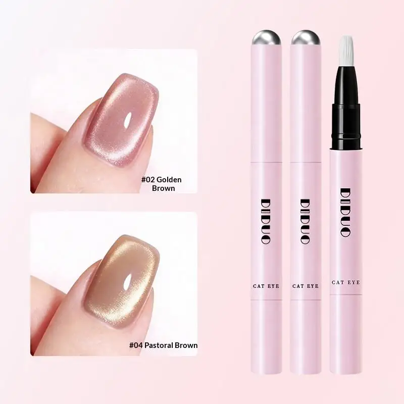 7-in-1 Cat Eye Nail Art Pen with Magnet 1Pcs Multi-Function Quick Dry Gel Nail Pen for Home DIY Nail Art Decoration