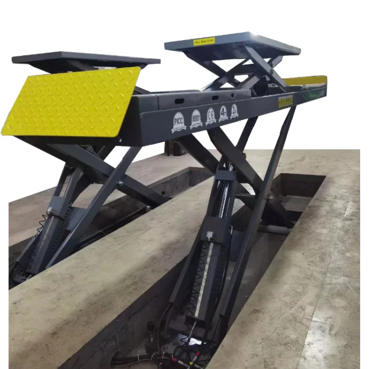 Ultra-Thin Portable Auto Scissor Lift, Hydraulic Car Hoist, Suitable for Car Repair Center, Lightweight Easy to Move,