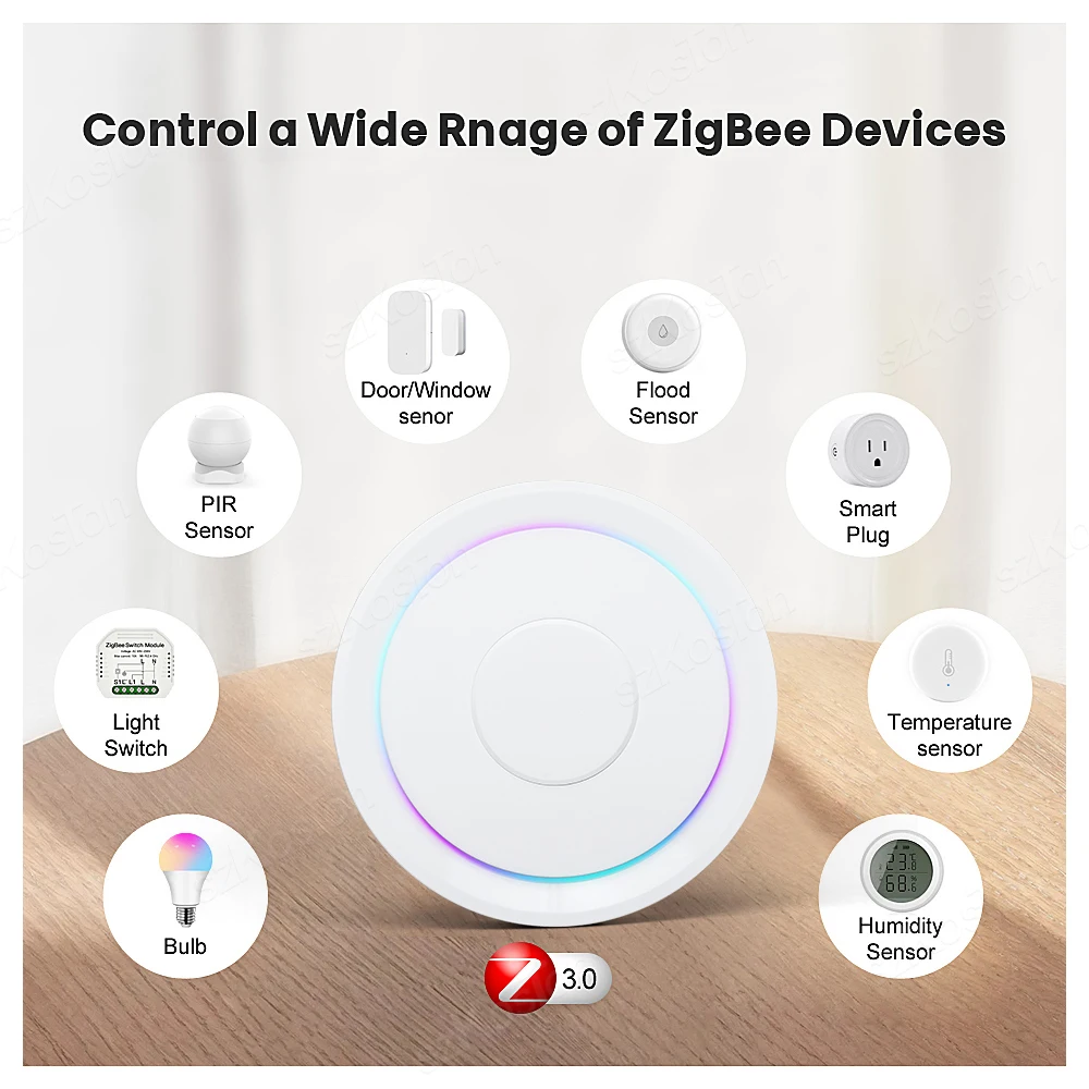 Zigbee gateway tuya casa inteligente ponte zigbee 3.0 hub de malha com tomada de cabo de rede conexão com fio funciona com alexa google