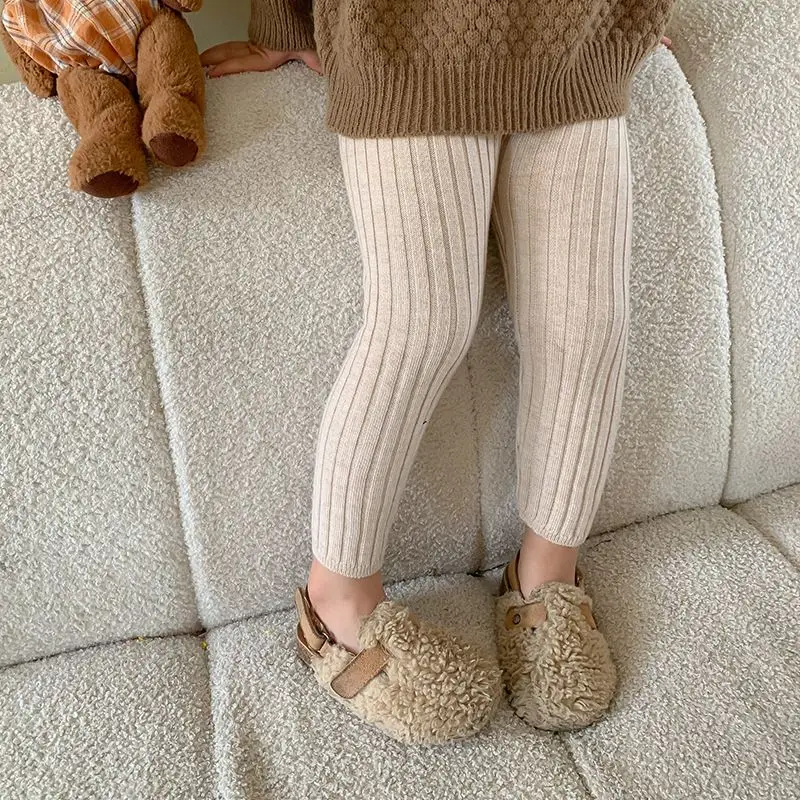 

2025 Autumn 1-6 Years Girls Casual Ankle-length Knittong Legging Kids Pant Trousers