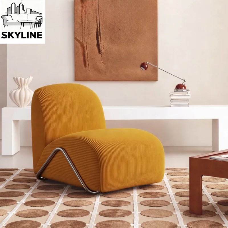 Retro Single Lounge Chair, Casual Leisure Sofa for Living Room, Bedroom & Balcony