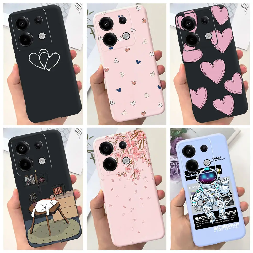 Für Abdeckung Xiaomi Poco X6 Pro 5G Fall Liebe Herz Paar Rückseite Soft Candy Silikon Telefon Maske Shell für Pocox6 x6pro 5g Coque