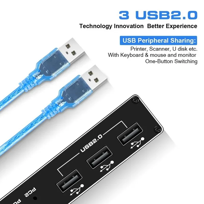 KVM Switch Dual Monitor HDMI compatibile 2 In 1 Out KVM Switcher 4K 60Hz Ultra HD Switch condividi stampante tastiera Mouse