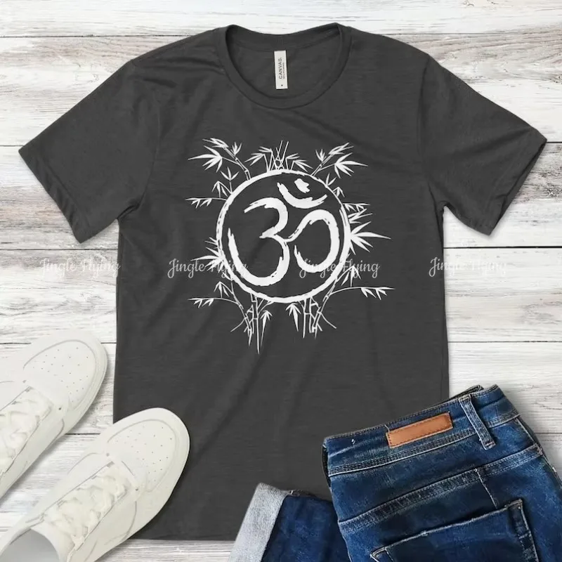 T-shirt de méditation et de yoga avec symbole spirituel Om Yantra, t-shirt de pleine conscience, sagesse ancienne, énergie