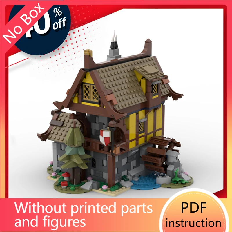 3in1 mittelalterliches Schloss-Bausteine-Set, mittelalterliche Wassermühle, alternative Baustein-Set, schwarze Falken, Schloss-Set, Weihnachten