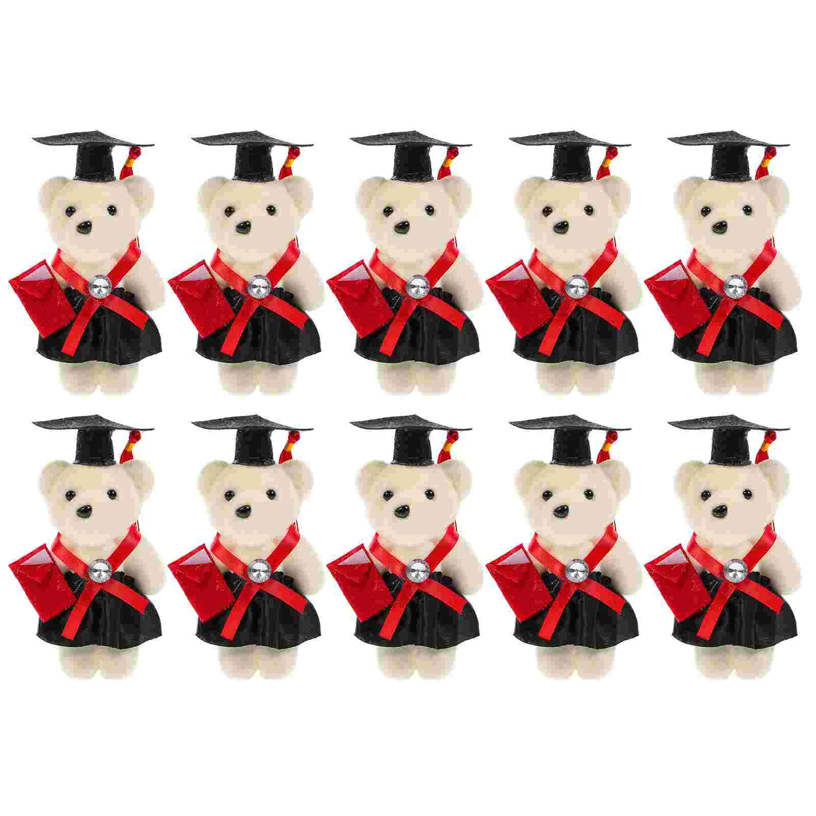 

10 Pcs Graduation Season Dr Bear Decoration Bears for Flowers Commencement Presents Craft Foam Ceremony Gift Cake Campus