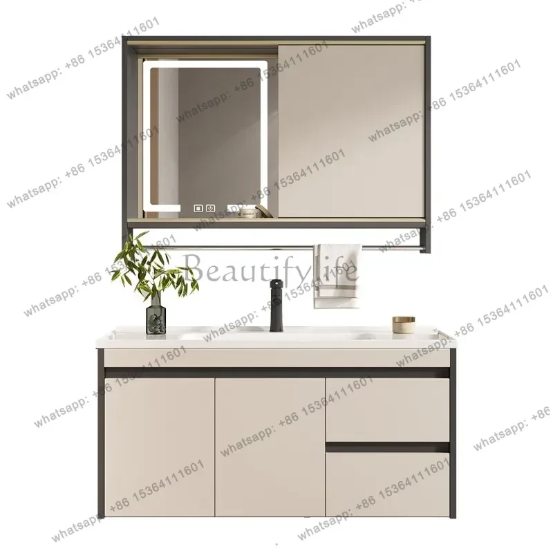 Smart bathroom cabinet combination hidden feng shui mirror toilet washstand ceramic integrated basin