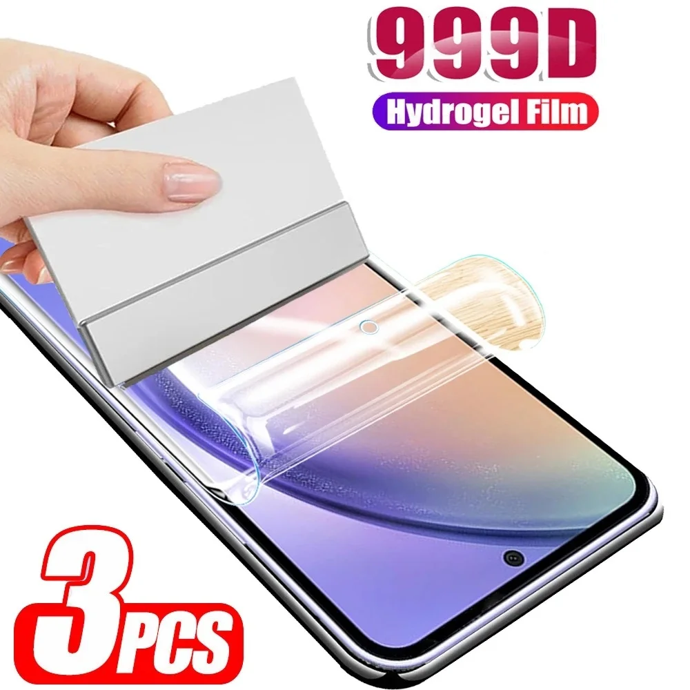 3 Stuks Hydrogel Film Voor Samsung Galaxy A54 A34 A24 A14 5G A72 A52 A51 A71 Screen Protector Voor Samsung A 52S A13 A23 A33 A53 A73