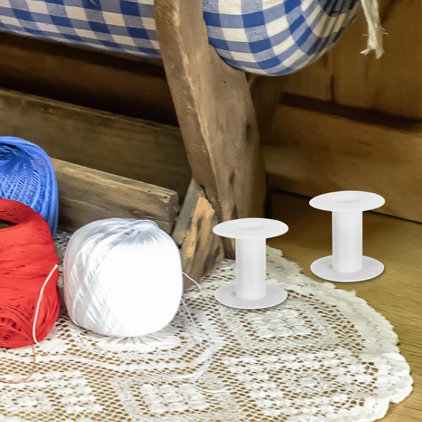 10 Pcs Variegated Embroidery Thread Winding Reel White Ribbon Embroidered Spool Holder Craft