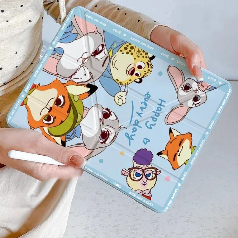 

Cartoon Judy Tablet Cases for Ipad Air7 Pro 11in 11th A16 10th 10.9in Protective Case 9th 10.2 Mini6 7 6th 9.7in Three-fold Case