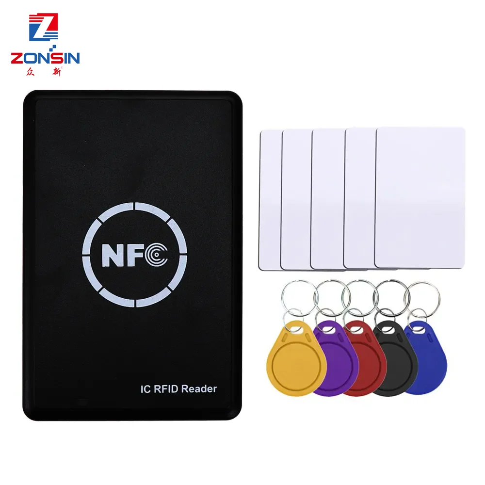 RFID 카드 리더기 복사기 복사기 열쇠 고리, NFC 스마트 카드 리더 라이터, 13.56MHz 암호화 프로그래머, uid keyfobs