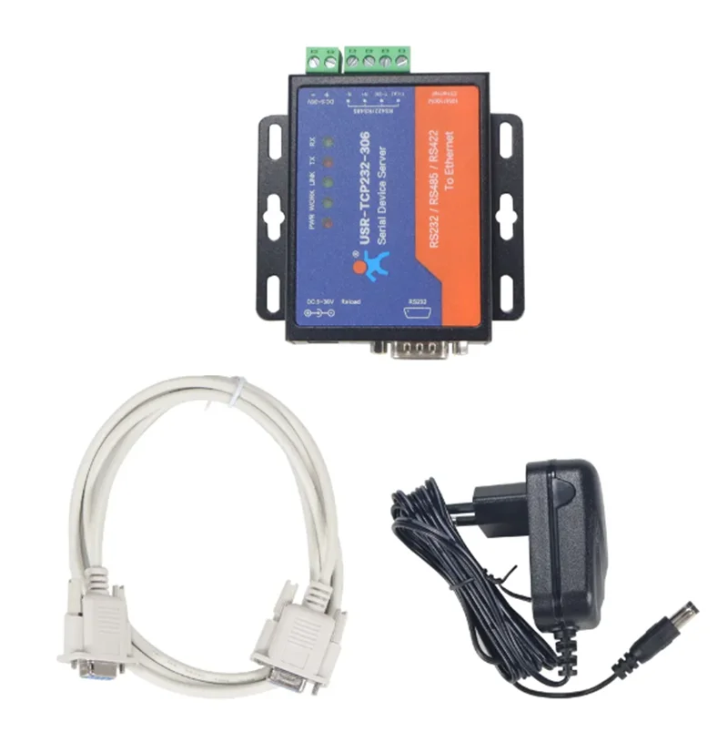 Puerto serie Industrial USR-TCP232-306, convertidor de servidor Ethernet TCP/IP, dispositivo IOT, RS232, RS485, RS422