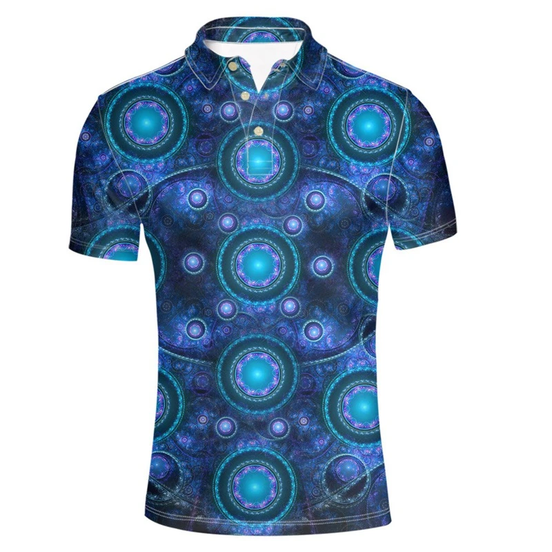 Abstract Art 3D Printed Polo Shirt For Men Coloful Rainbow Street Clothing Short Sleeves T-shirt Hip Hop Graffiti Tee Shirts