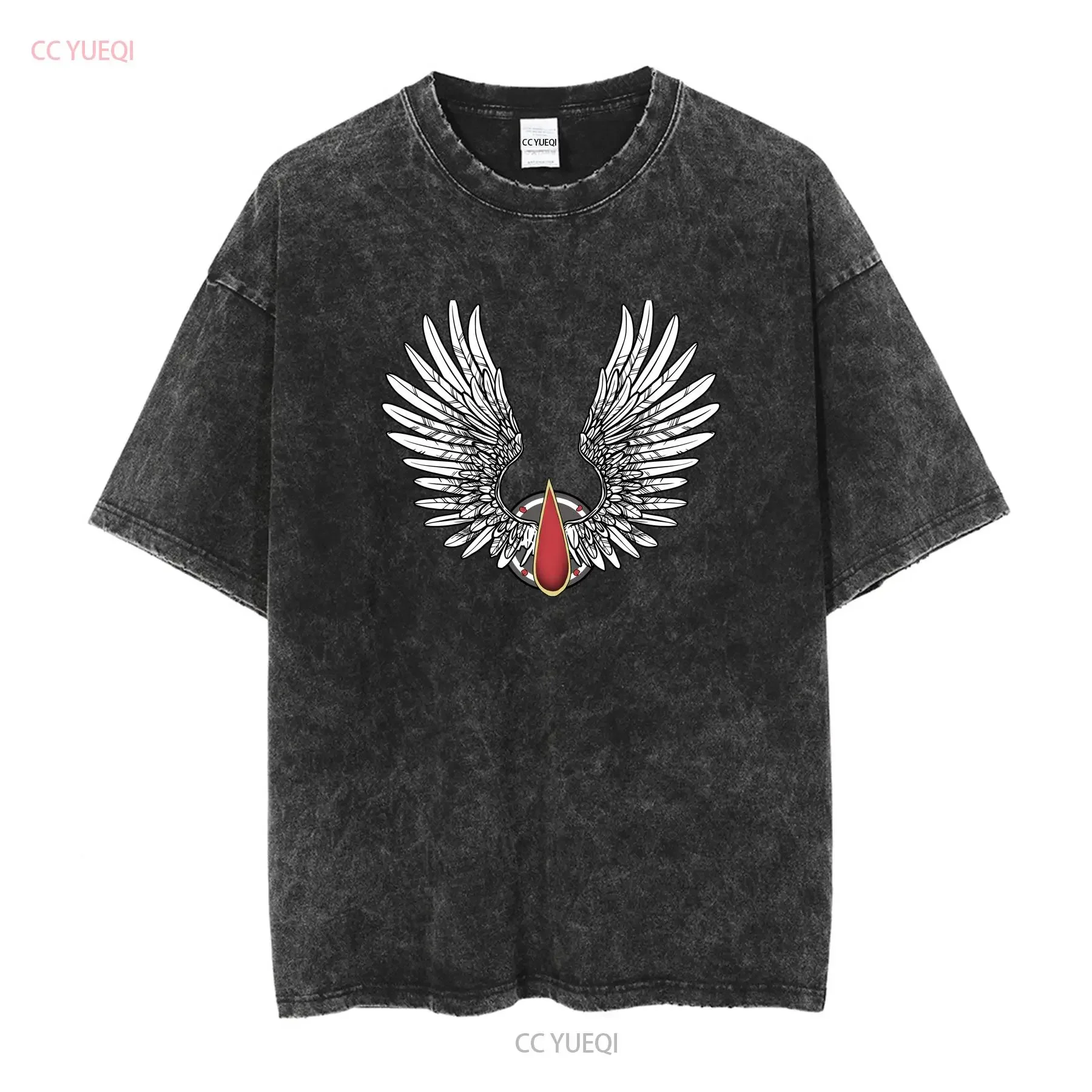 Blood Angels Stylized Chapter Badge Softstyle T Shirt  vintage Washed Soft Unisex Top For Everyday Wear Slightly streetwear
