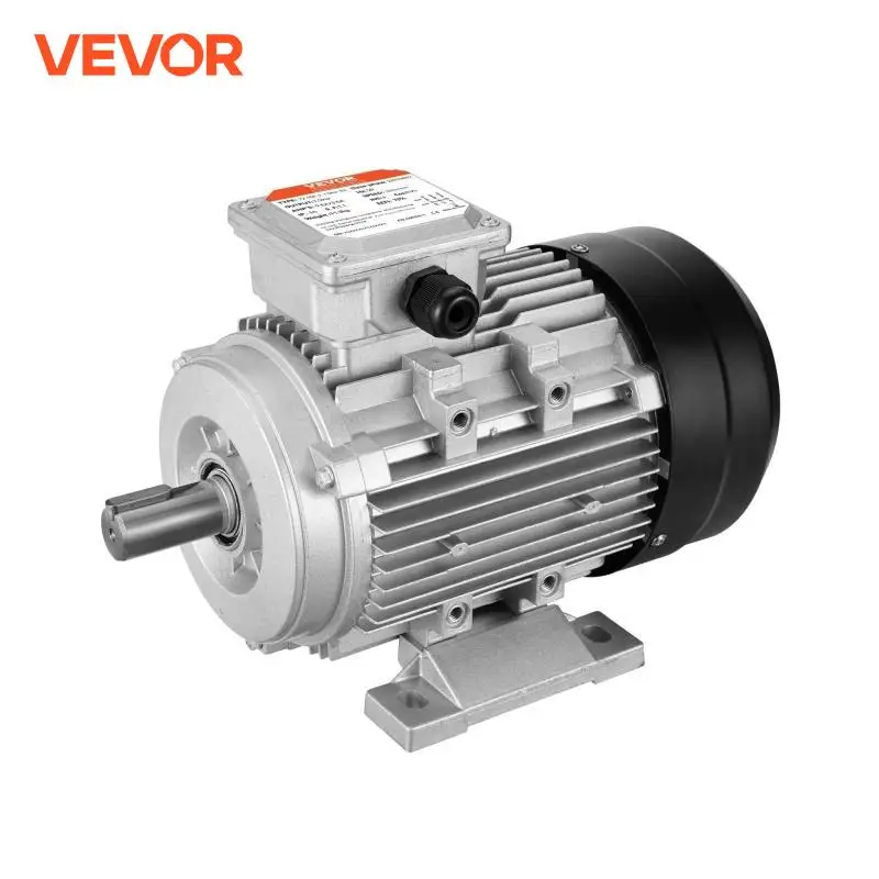 VEVOR 1.5KW Electric Motor AC B3 Frame Air Compressor Motor 3-Phase 24mm Keyed Shaft CW/CCW Rotation for General Equipment