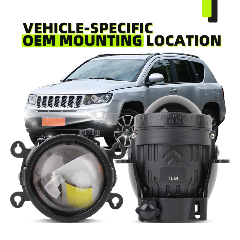 12V Universal Bi-led Fog Lights Projector H11 Car Headlight Bulb 3Inch Lens High Low Beam Ultra Bright White Light 3.0 Fog Lamp
