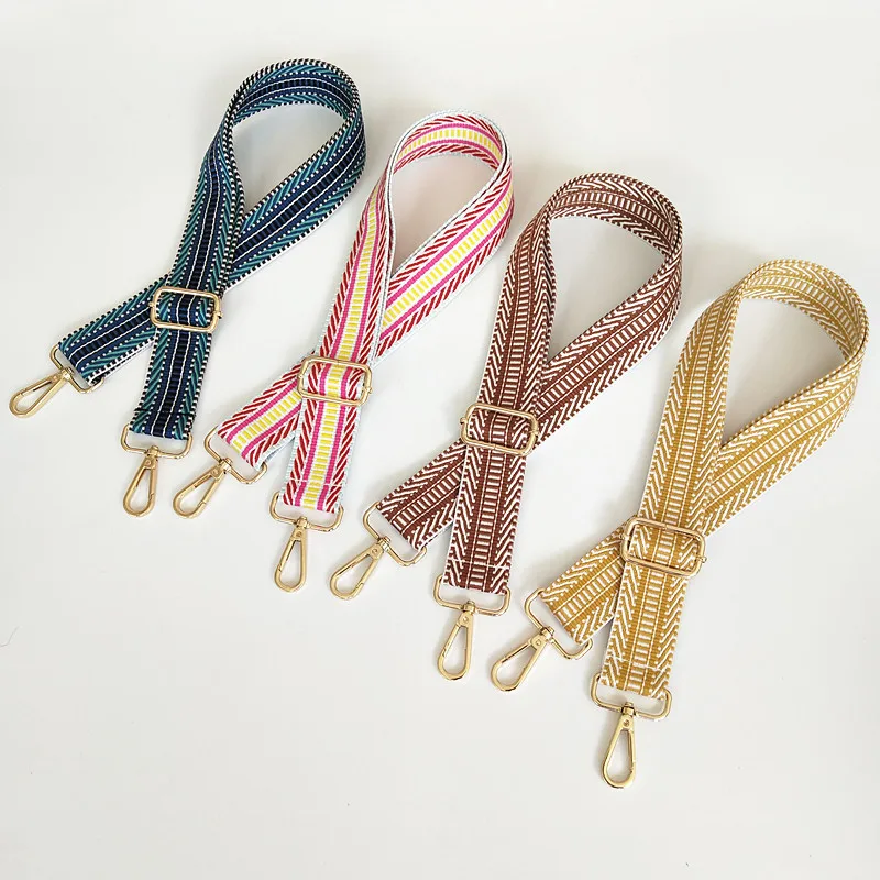 

Новые аксессуары для сумок, регулируемый широкий плечевой ремень, удлиненный ремень для сумки, тканый универсальный ремень с вышивкой в этническом стиле