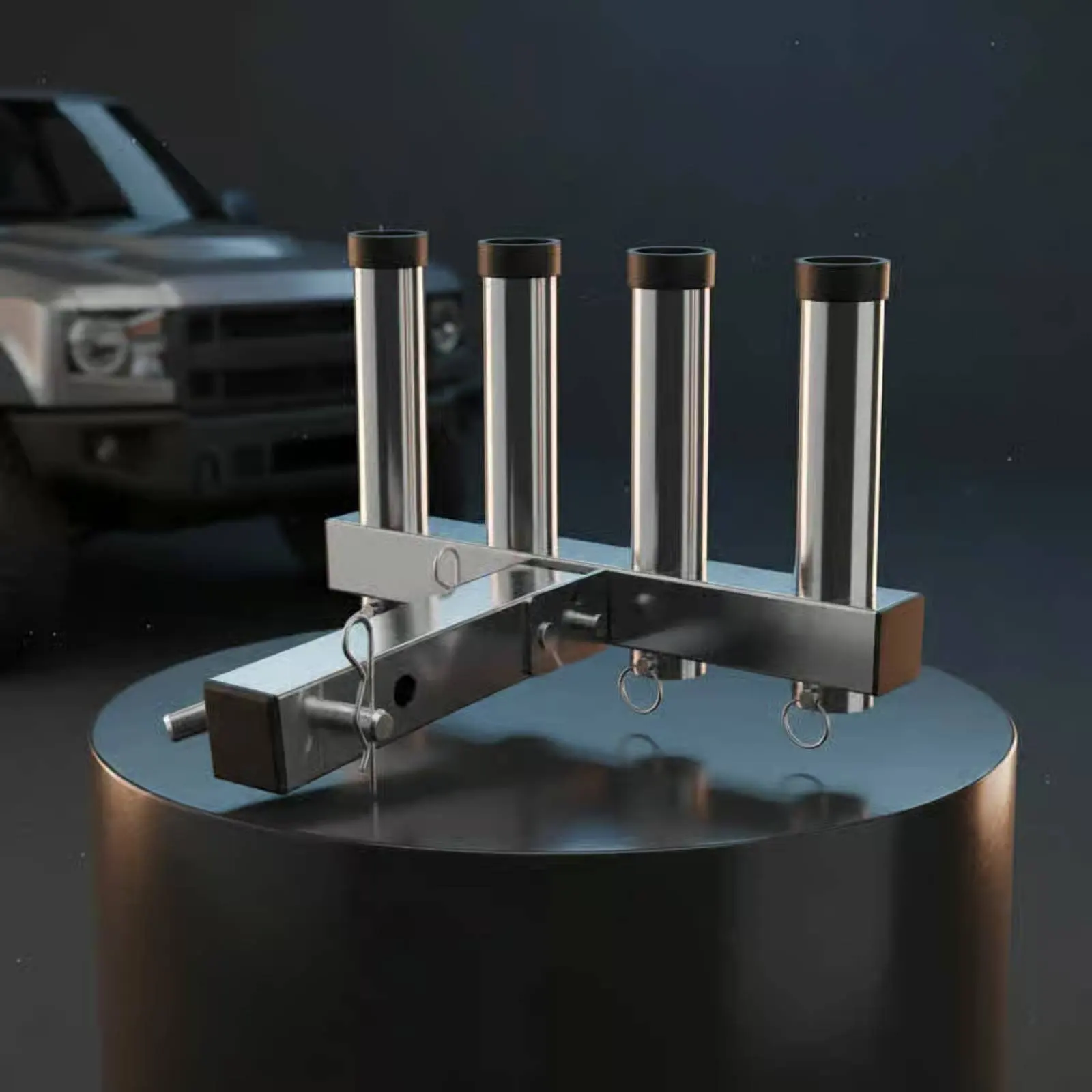 

Hitch Fishing Rod Holder Heavy Duty Hitch Rod Rack Car Fishing Pole Holder Universal Fit Vehicle Accessory Quick Release