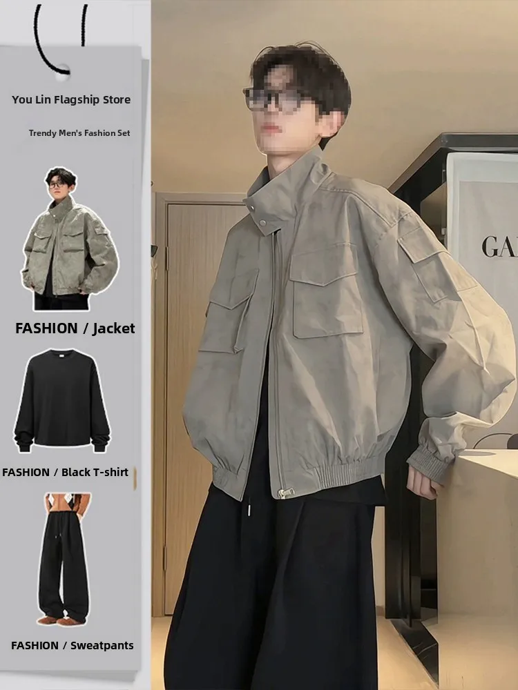 

Мужской спортивный костюм American Sle Flight Jaet: ветрозащитный комплект для осени с длинными рукавами и брюками